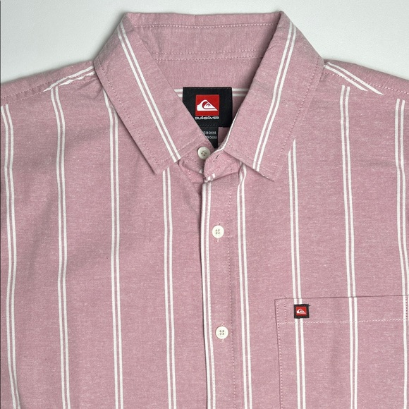 Quiksilver Other - Quiksilver Men's Casual Pink and White Striped Shirt 100% Cotton